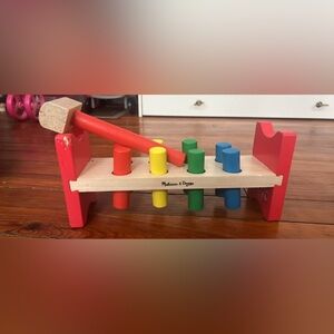 Melissa & Doug Colorful Wooden Peg and Hammer Set